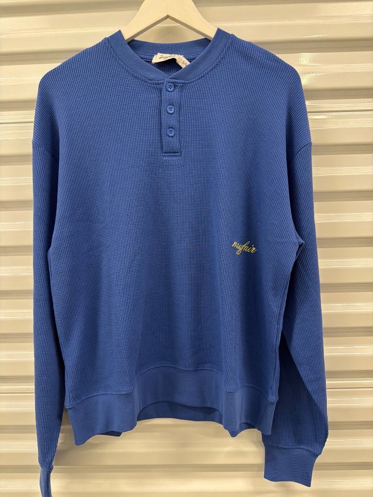 The Mayfair Group Sunny Days Are Coming Henley Sweatshirt Blue Size Small/Medium — image 6 of 8